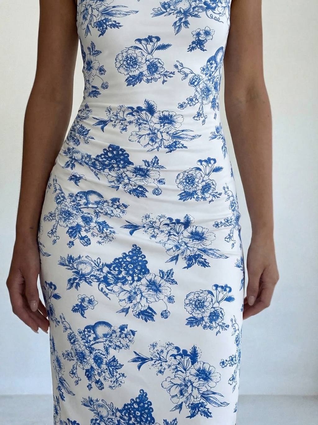 CIDER Bodycon High-Neck Sleeveless Midi Dress