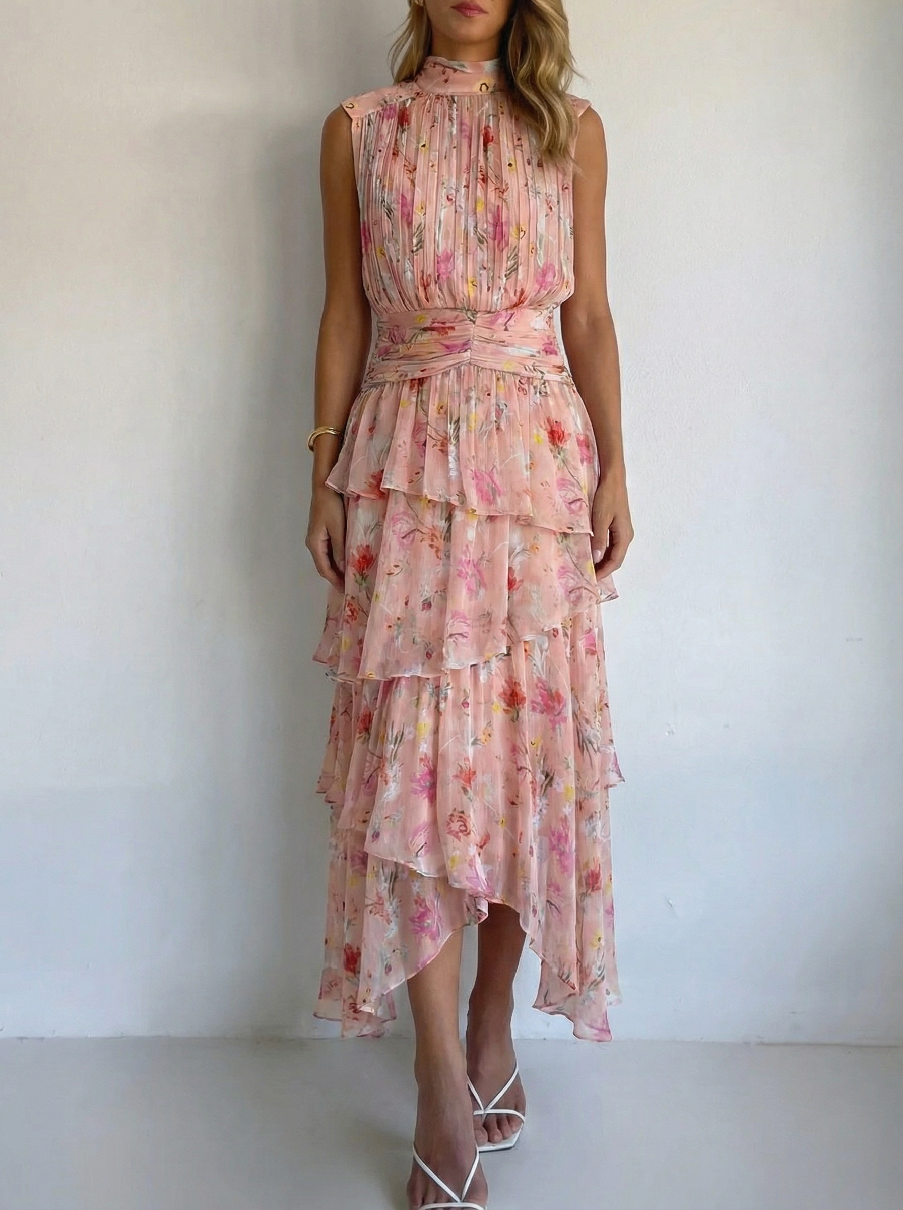 PatBO Lily Flower Sleeveless Midi Dress