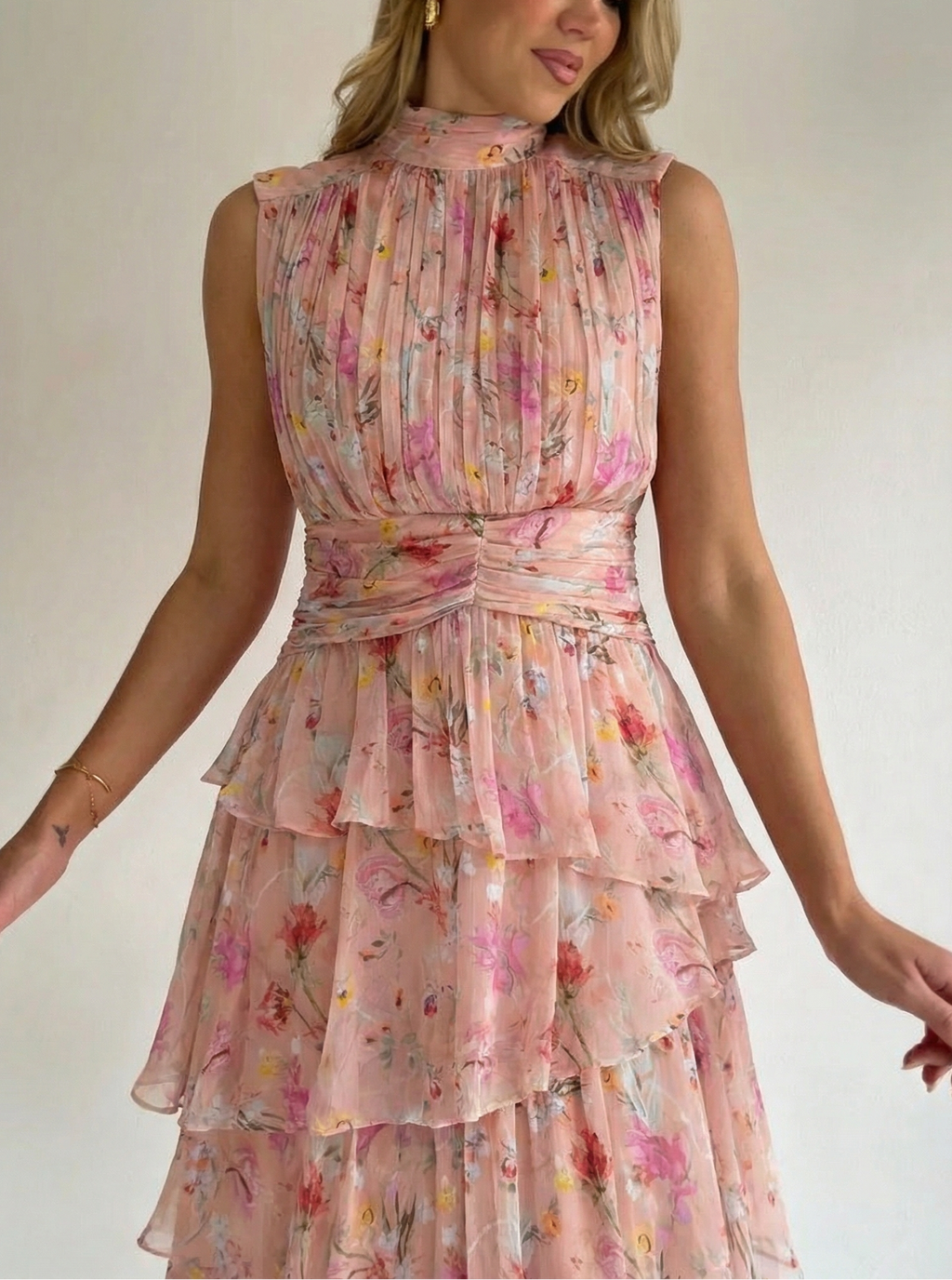 PatBO Lily Flower Sleeveless Midi Dress