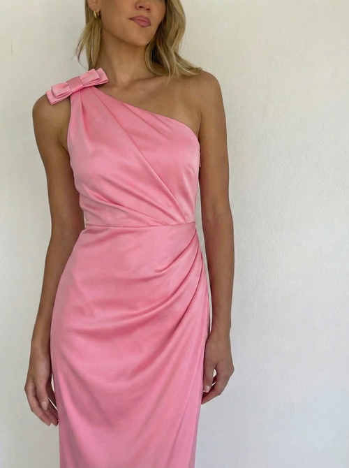 As It May As It May, Alexis Crepe One-Shoulder Gown