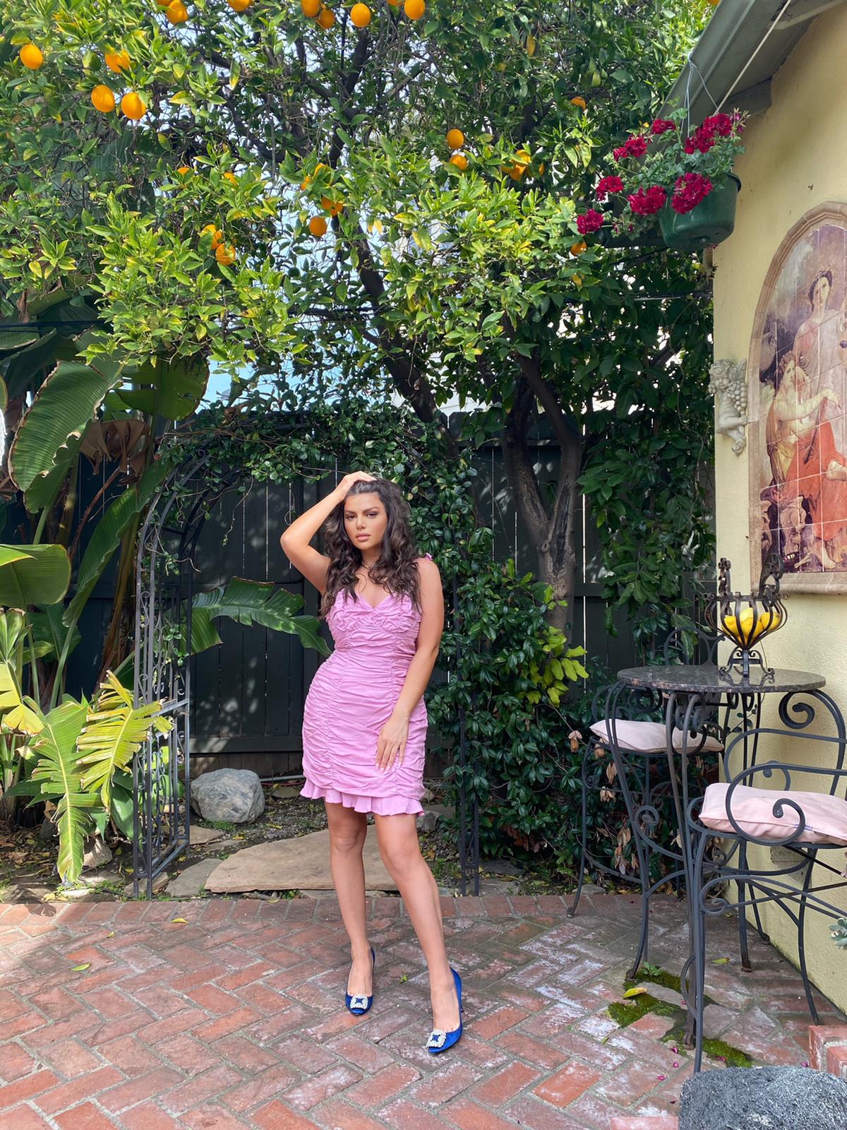 ASTR THE LABEL AIKO MINI DRESS IN PINK LILAC