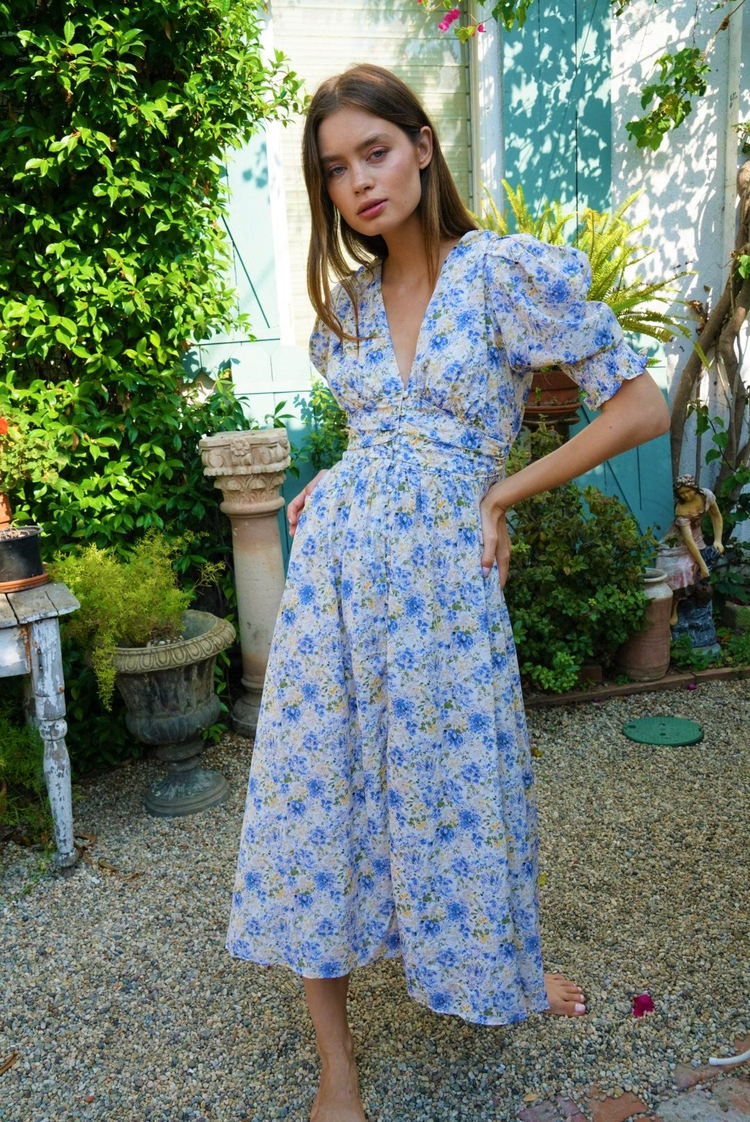 EN SAISON FLORAL MIDI DRESS