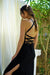 THIRD FORM BOUQUET LACE BACK SLIP DRESS IN BLACK