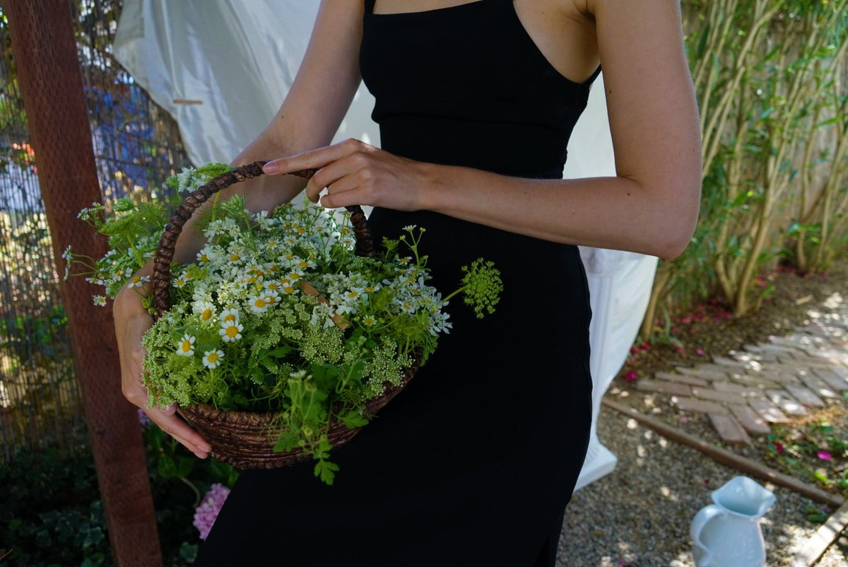 THIRD FORM BOUQUET LACE BACK SLIP DRESS IN BLACK