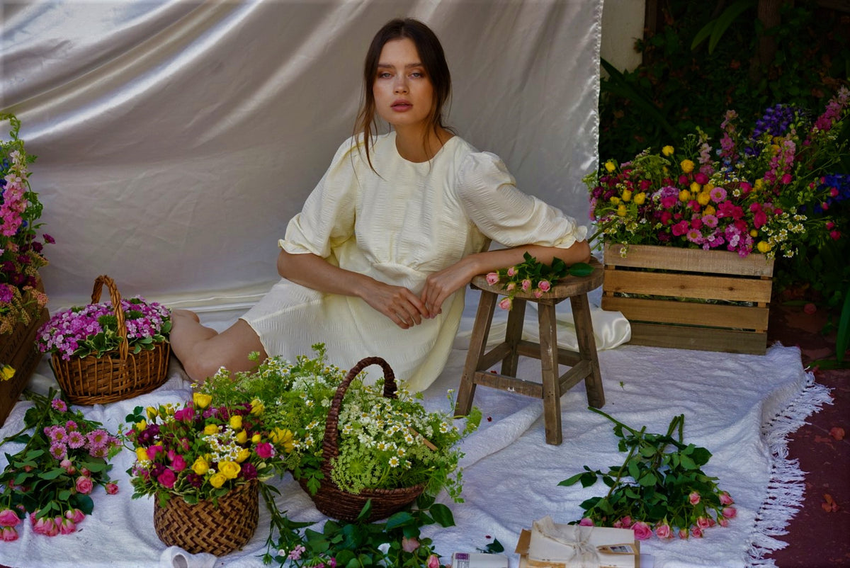 THE MADISON BABYDOLL DRESS IN LIGHT YELLOW