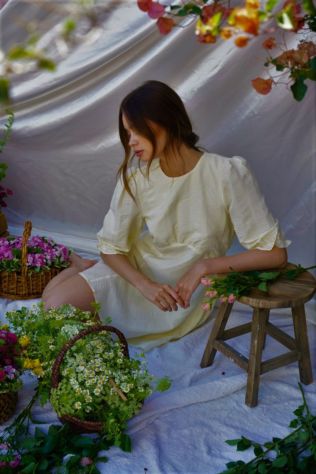 THE MADISON BABYDOLL DRESS IN LIGHT YELLOW