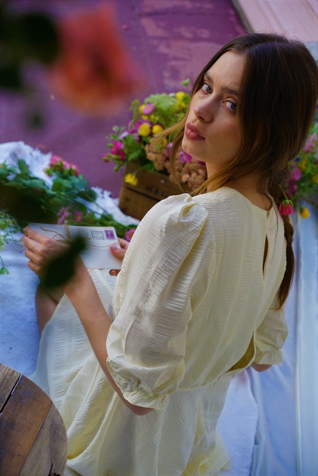 THE MADISON BABYDOLL DRESS IN LIGHT YELLOW