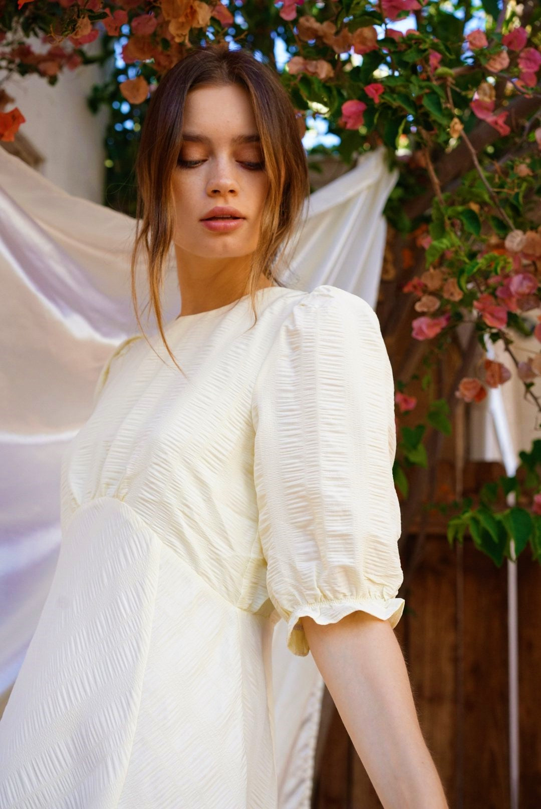 THE MADISON BABYDOLL DRESS IN LIGHT YELLOW